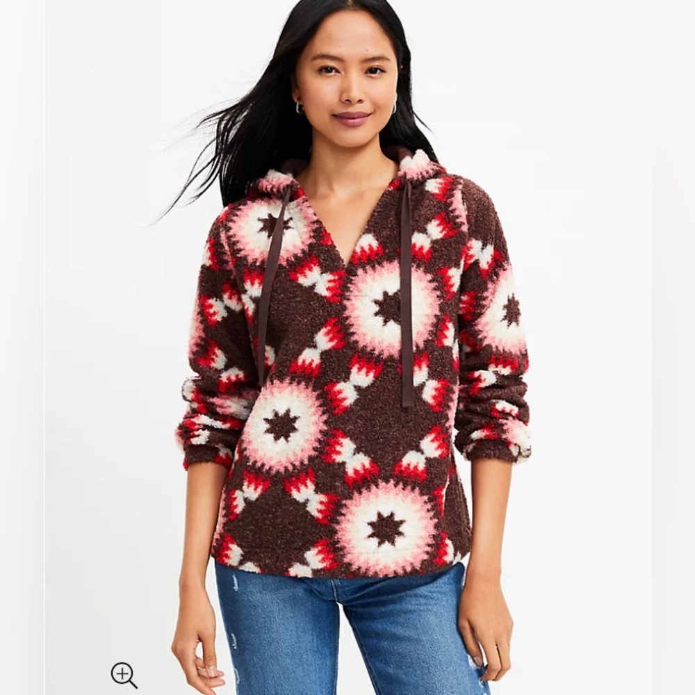 LOFT NWT Women's Sunburst Sherpa Hoodie